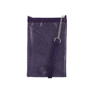 Jessica McClintock Purse Gena Clutch Rhinestone Embellished Amethyst Bag